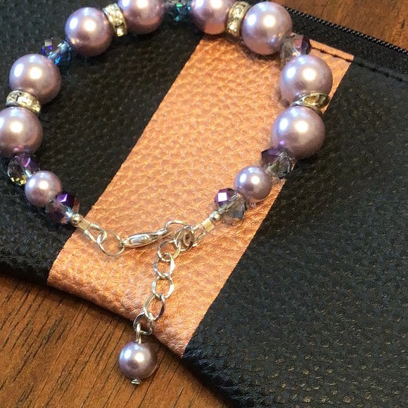 Purple bracelet and earrings set - Picture 4 of 5